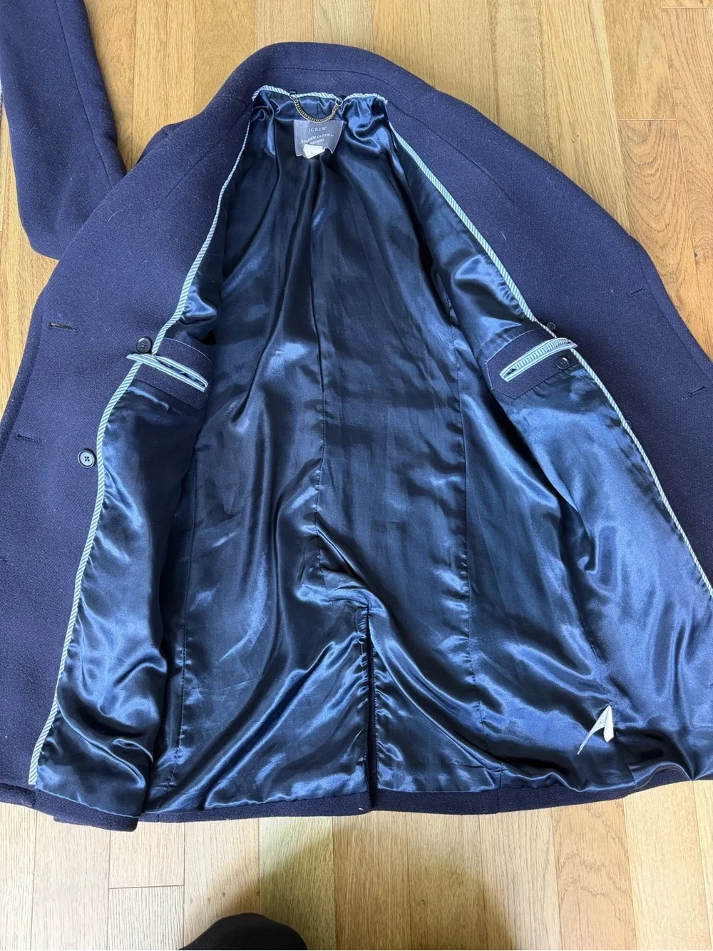 ⚓ J.Crew Stadium Cloth Nello Gori Navy Pea Coat Size 4 ⚓ - Picture 14 of 14